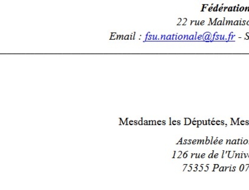 Budgets 2026 : la FSU s’adresse aux député.es