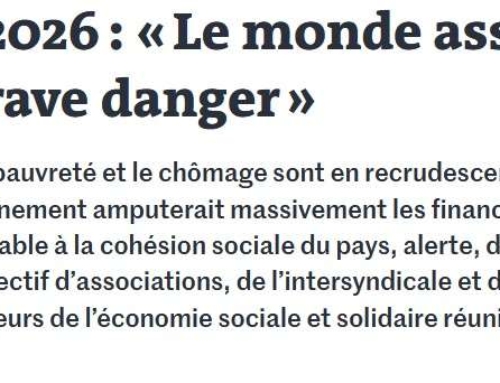 Tribune – Budget 2026 : le monde associatif est en grave danger