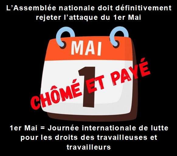 1er mai doit rester chômé et payé